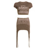 Sexy Bare Midriff Slim Fit T-shirt Skirt 2PC Set