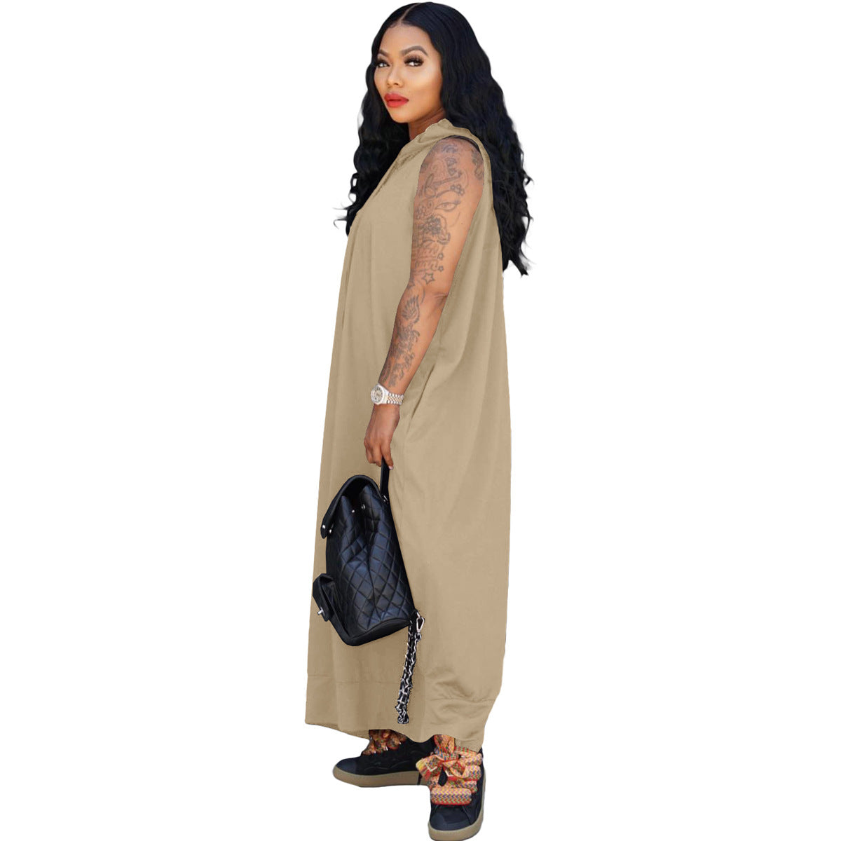 Long Loose Hoodie Dress