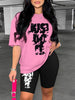 Casual Sports Printed Short Sleeves 2PC SET