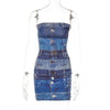 Printed Backless Top Sheath Dress