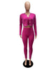 Solid Color Knitted Sweater Sexy Slim-Fit Cardigan 3PC Set