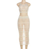 Beach Skirt with High Waist Slit Dress Set