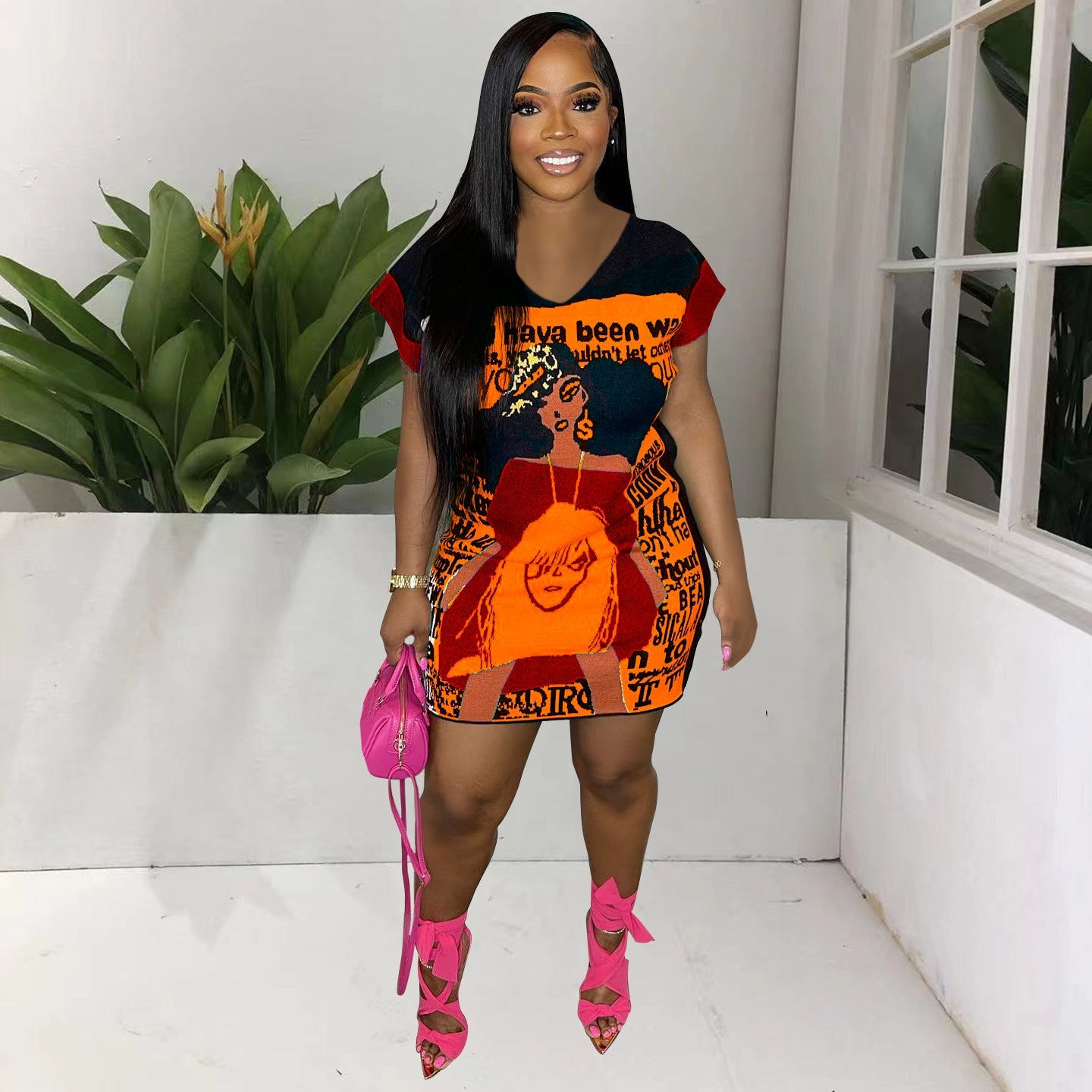 Fashion Printed Cute Cartoon Dress