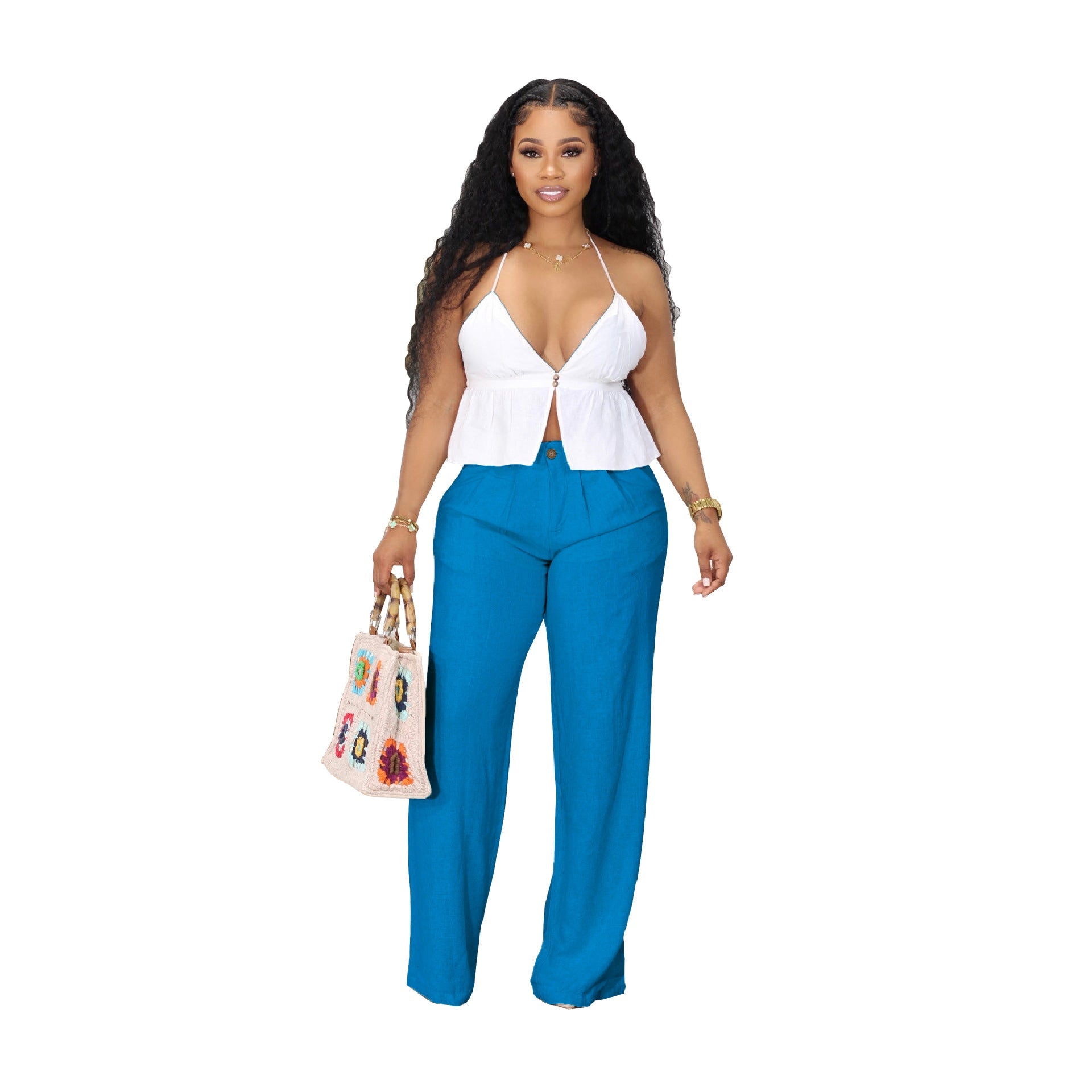Linen Cotton Breathable Straight Casual Trousers