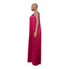 Sleeveless Off Shoulder Simulated Silk Pleated Large Swing Dress