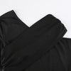 One Shoulder Asymmetric Solid Color Long Sleeve Top T-shirt