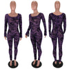 Mesh flocked shoulder jumpsuit