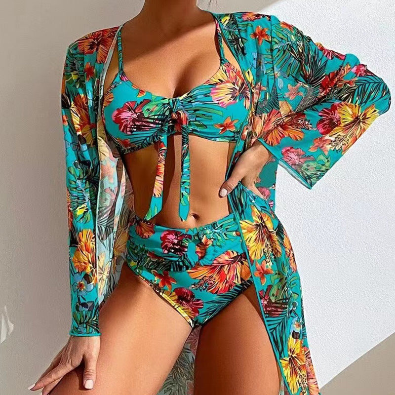 Printed Blouse Three-Piece Set Women's