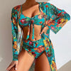 Printed Blouse Three-Piece Set Women's