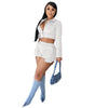 Solid Color Pocket Tooling Casual Two-Piece