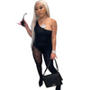 Off-the-Shoulder Stitching Jumpsuit