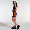 Fringe Sleeveless Slim Fit Panel Knit Dress