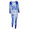 Long Sleeve Tight Cutout  Bodysuit Pants