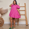 Puff Sleeve Loose Pleated Dress