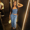 Denim Slim-Fit Buttoned Tank-Top