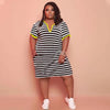 V-neck Striped Loose Dress