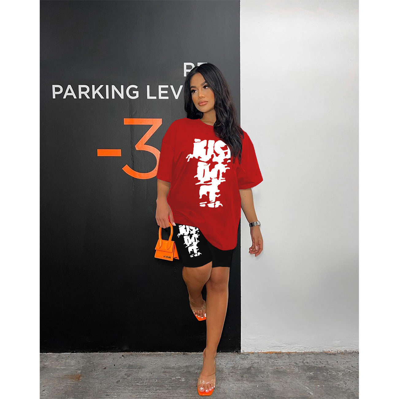 Casual Sports Printed Short Sleeves 2PC SET
