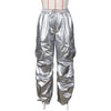 Solid color three-dimensional pocket pleated workwear pants