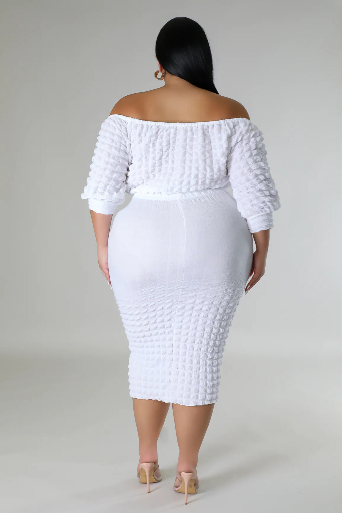 Large One Line Solid Bubbled 2PC Set