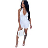 Sunken Stripe Sleeveless V-neck Lace-up Jumpsuit