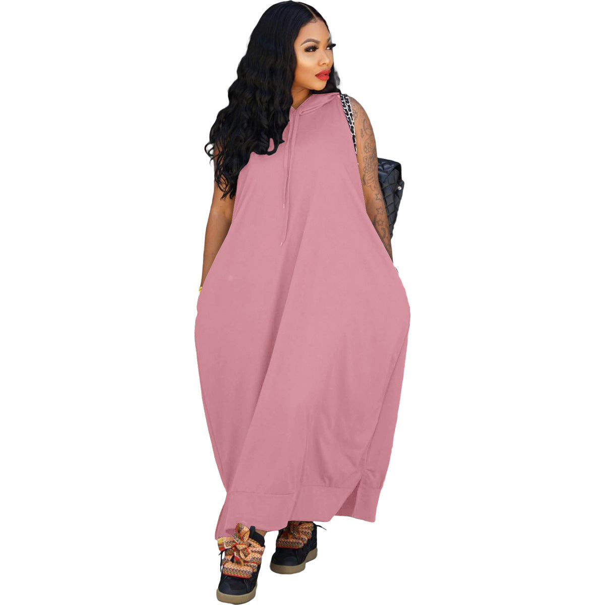 Long Loose Hoodie Dress