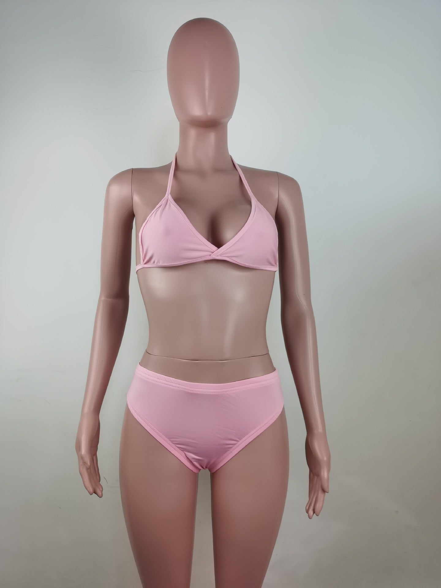 Pure Color Bikini Three-Piece Set 3PC