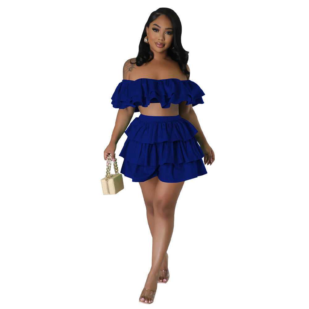 Ruffled off-the-shoulder  2pc Ser