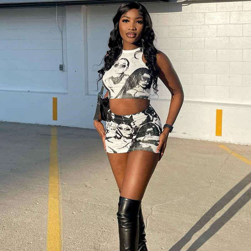 Cartoon Printed 2PC Outfit