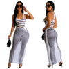 Jeans Printed Vest U-Neck Dress