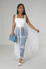 Straps Tulle Stitching Large Swing Dress