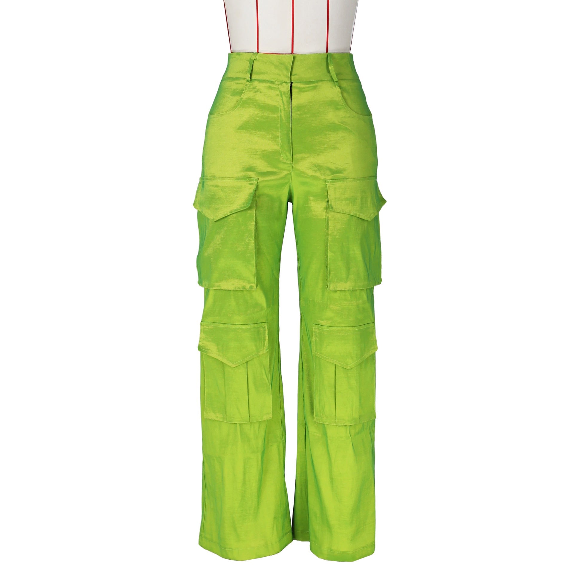 Solid Color Multi-Pocket Workwear pants