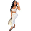 Sexy Casual Solid Bare Back Top 2PC Set