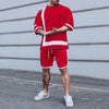 Men's Loose Multicolor round Neck Short Sleeve 2PC set
