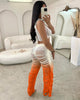Fringed Hole Vest Trousers Set