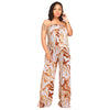 Bandeau Marble-print One-piece Wide-leg Trousers Loose Fit