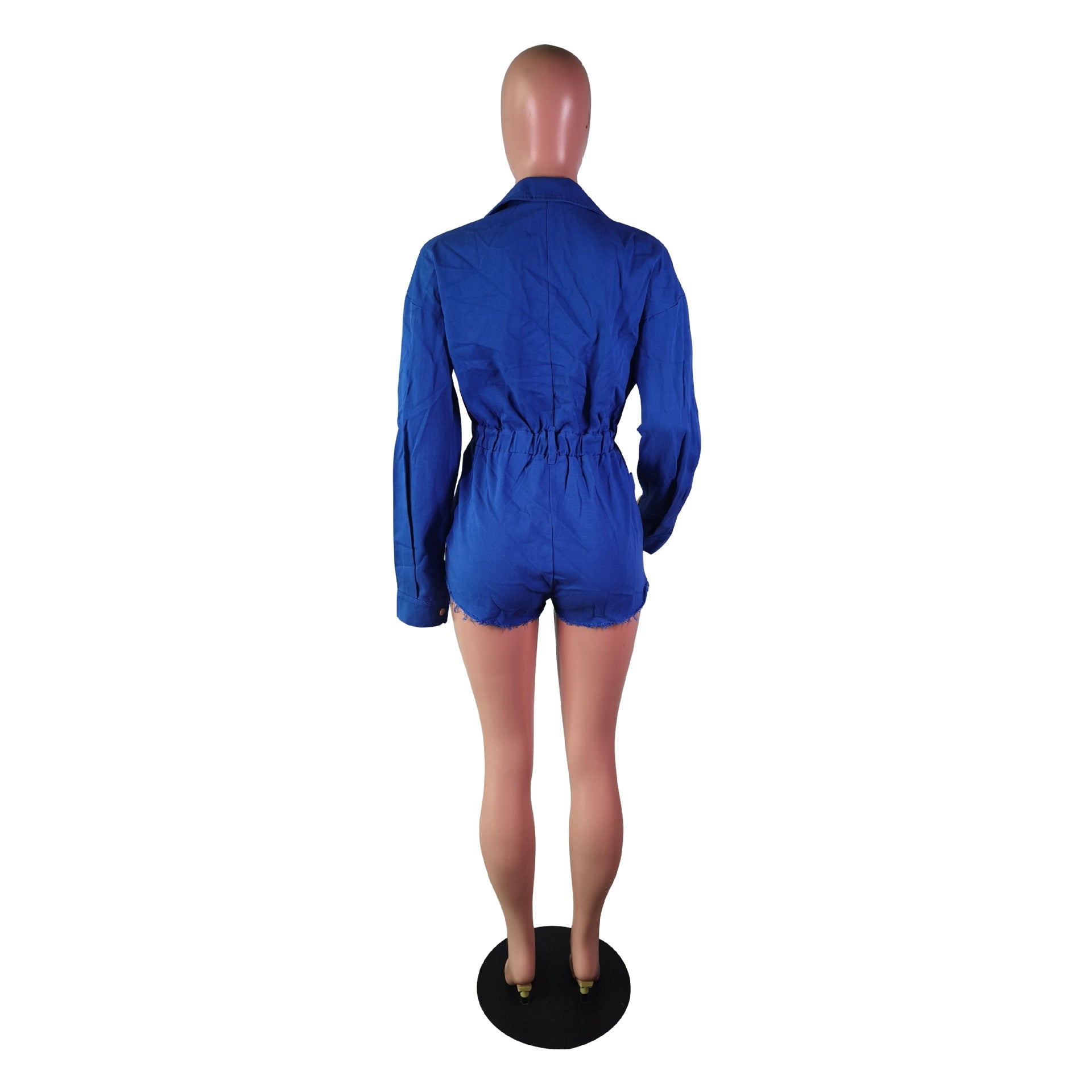 Denim Jumpsuit Long Sleeved Shorts