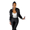 Letter pocket reflective diamond padded baseball coat
