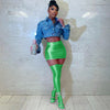 Tight Fitting Buttocks Skirt Short Skirt+half Stockings Set