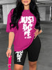 Casual Sports Printed Short Sleeves 2PC SET