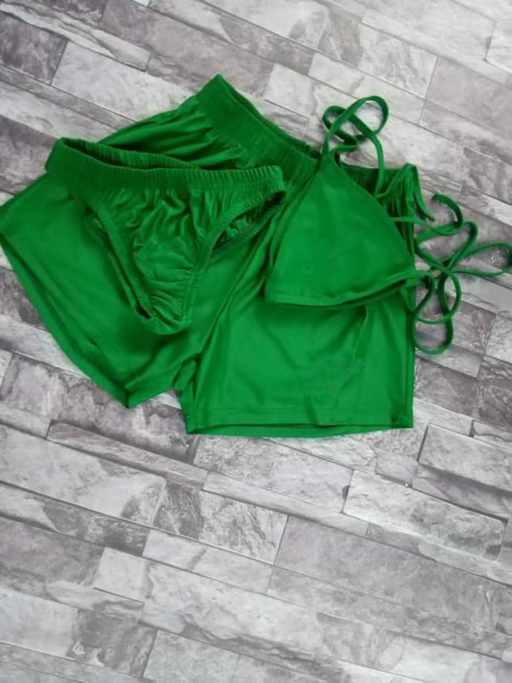 Pure Color Bikini Three-Piece Set 3PC