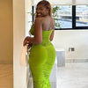 Solid Color Suspender Hip Skirt Two-piece Set