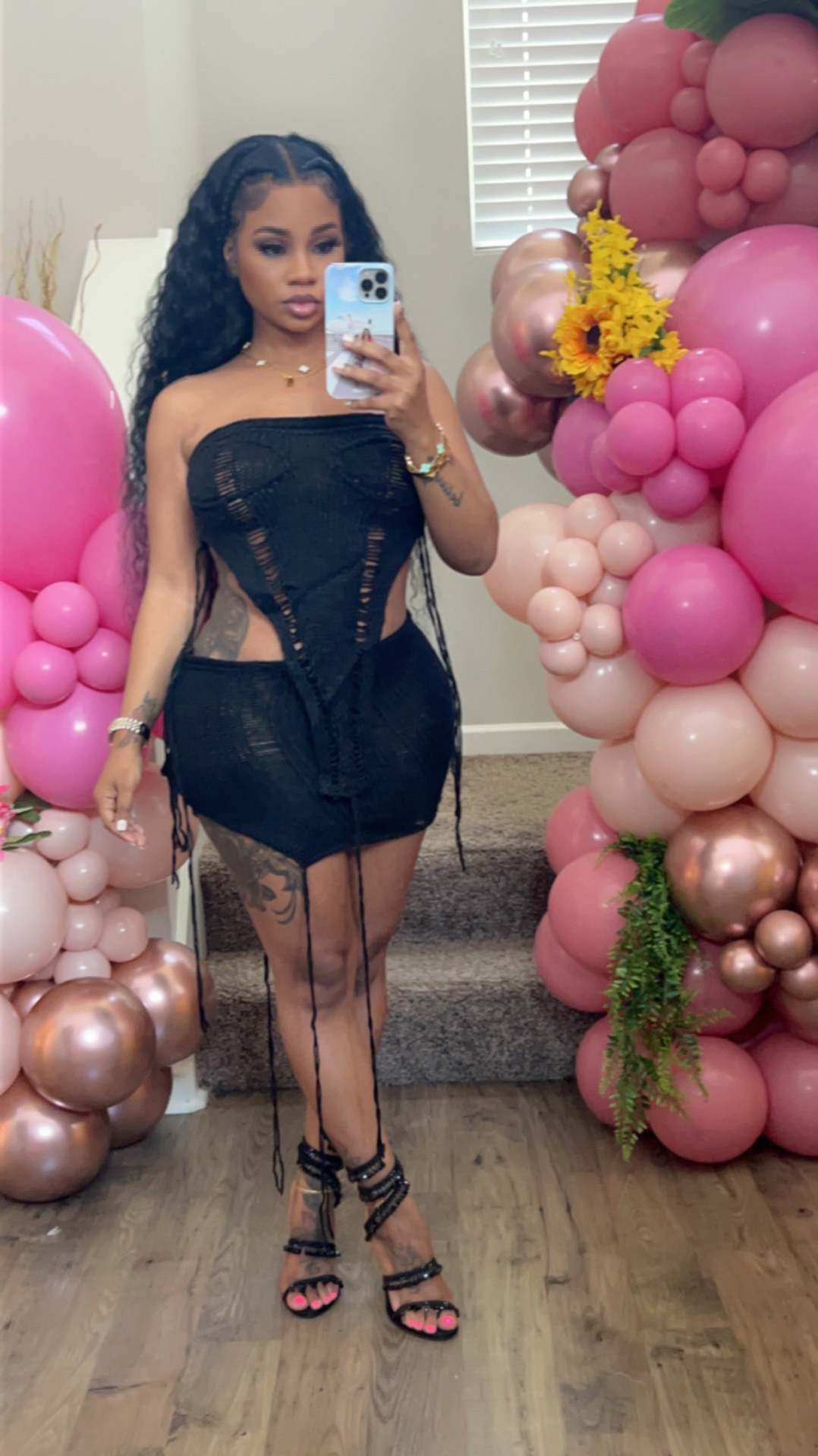 Sexy Knitted Ripped Drawstring Beach Suit