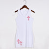 Cross Panel Embroidered Dress