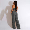 Sleeveless Open Waist Jacket Elastic Waist Wide-leg Pants Suit