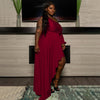 Large Solid One-shoulder Irregular Dress