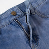Solid Buttoned Zipper Pocket Slim Short Denim Skirt