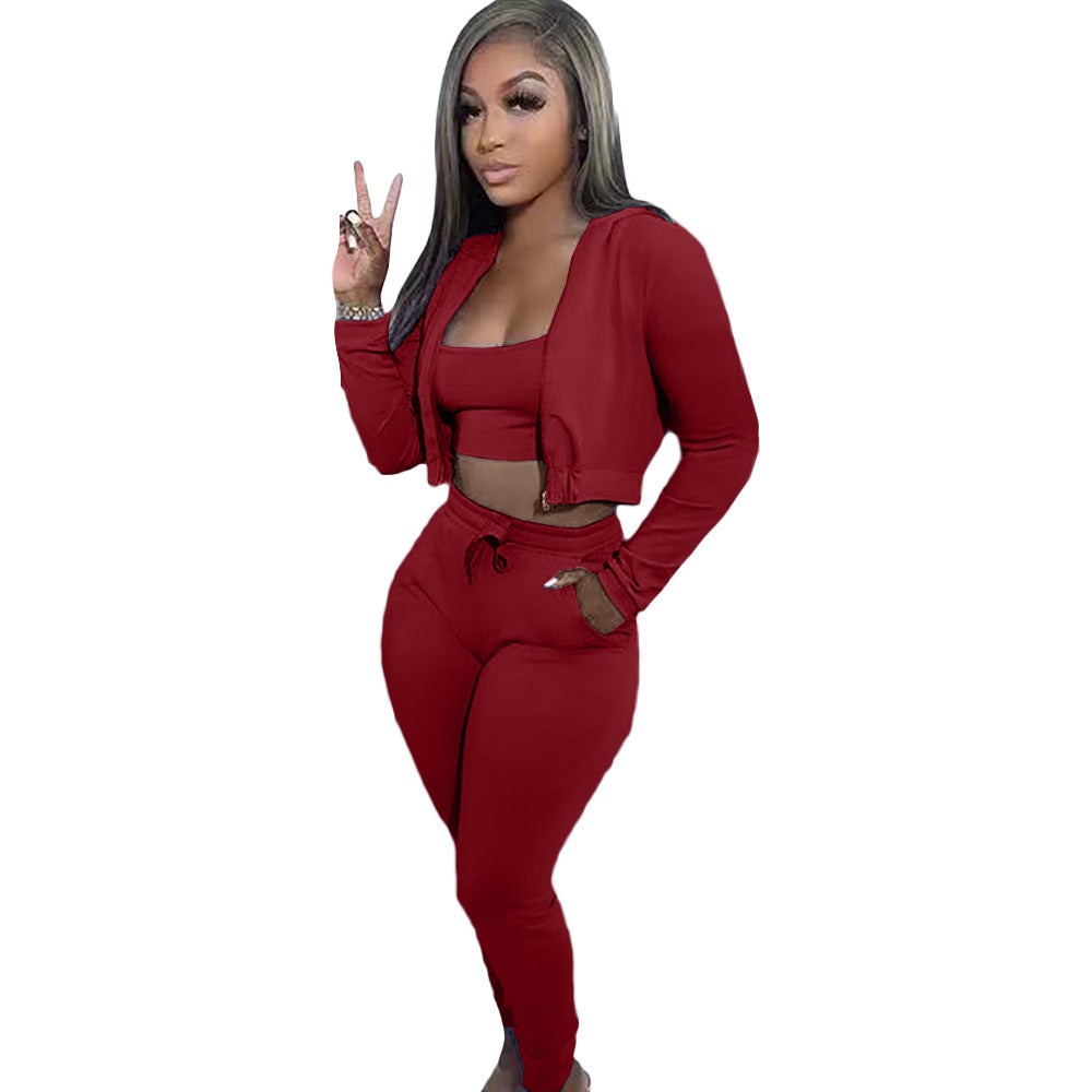 Sweatshirt pull rack hooded athleisure 3pc set