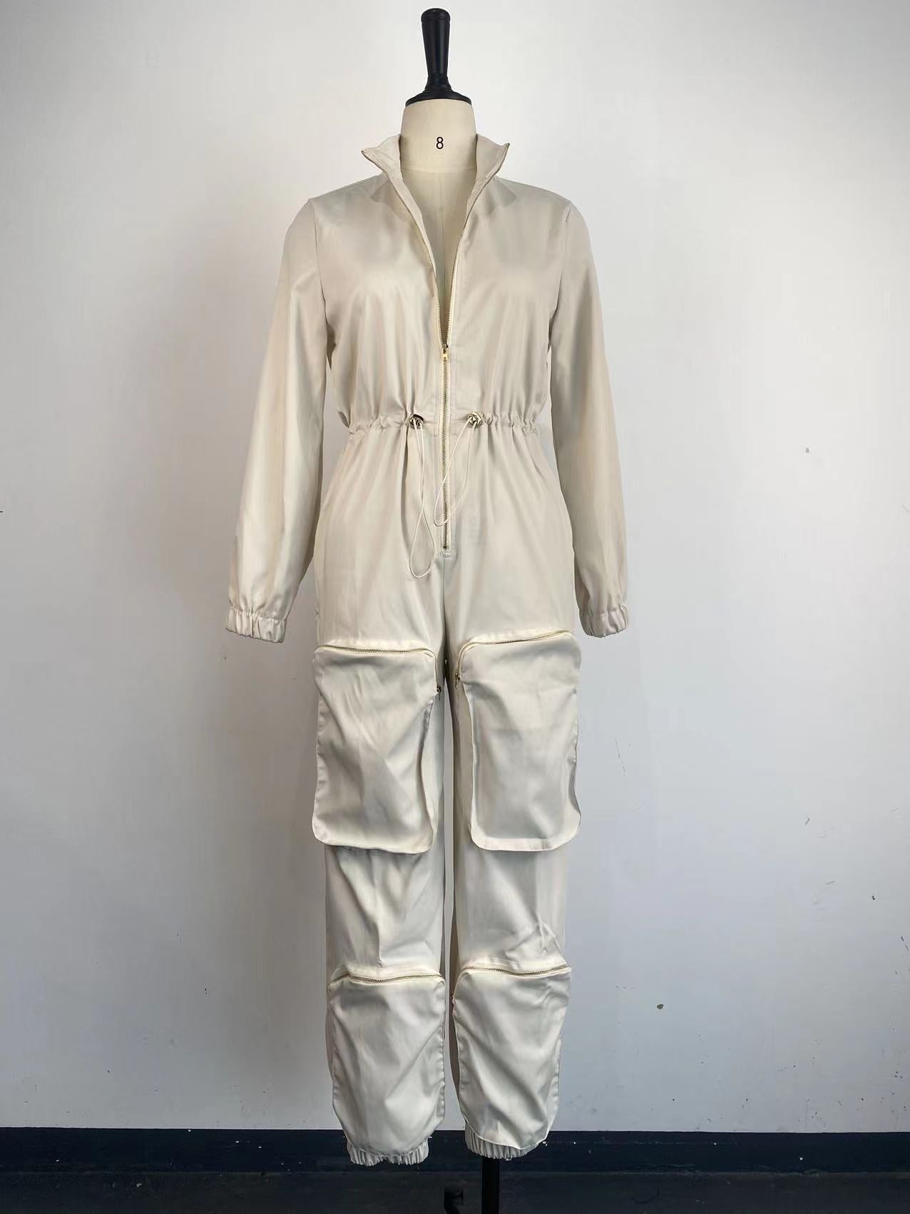 Waist-Tight Cargo Overalls Casual Trousers