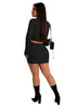 Patchwork Pocket Hip Skirt 2pc Set