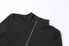 Stand Collar Zippered Long Sleeve Top High Waist Tight Trousers Set